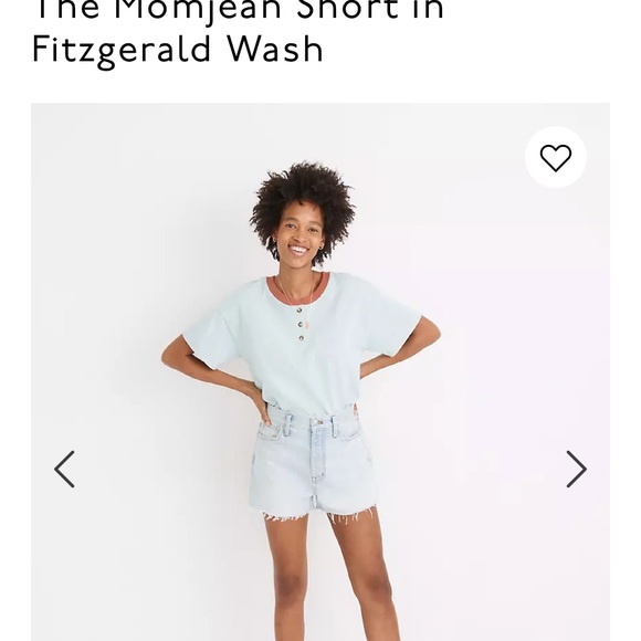 Madewell Mom Jean Short in Fitzgerald wash size 25 - Picture 2 of 5